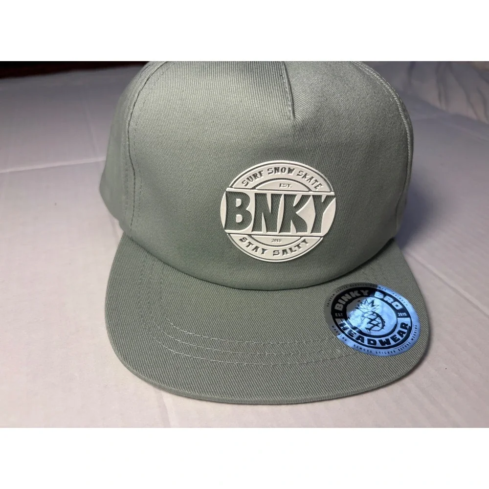Binky Bro Infant Snapback Hat BNKY Sage Green Flat Brim Surf Snow Skate Cap